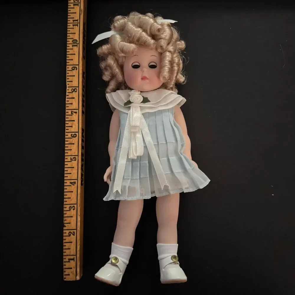 Danbury Mint Shirley Temple “Ginny” Doll Vintage Collectible Blue Dress COA